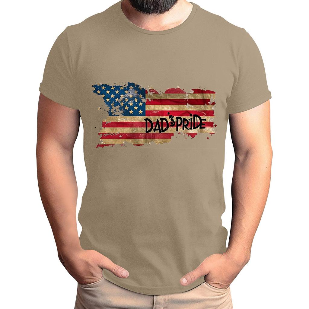 Мужская футболка с принтом флага ко Дню отца, мужской свободный повседневный топ с коротким рукавом
