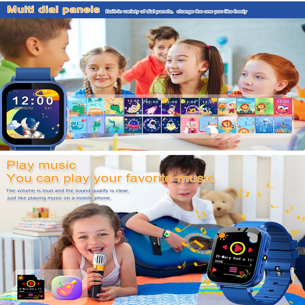 Детские игры, умные часы, камера, музыка, фонарик, шагомер, отслеживание привычек, детские умные часы для мальчиков и девочек, подарки