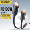 Essager 2 в 1 зарядный кабель Lightning Type C USB-кабель для iPhone16 15 14 13 /Huawei/Samsung/Macbook/iPad мобильный телефонный шнур