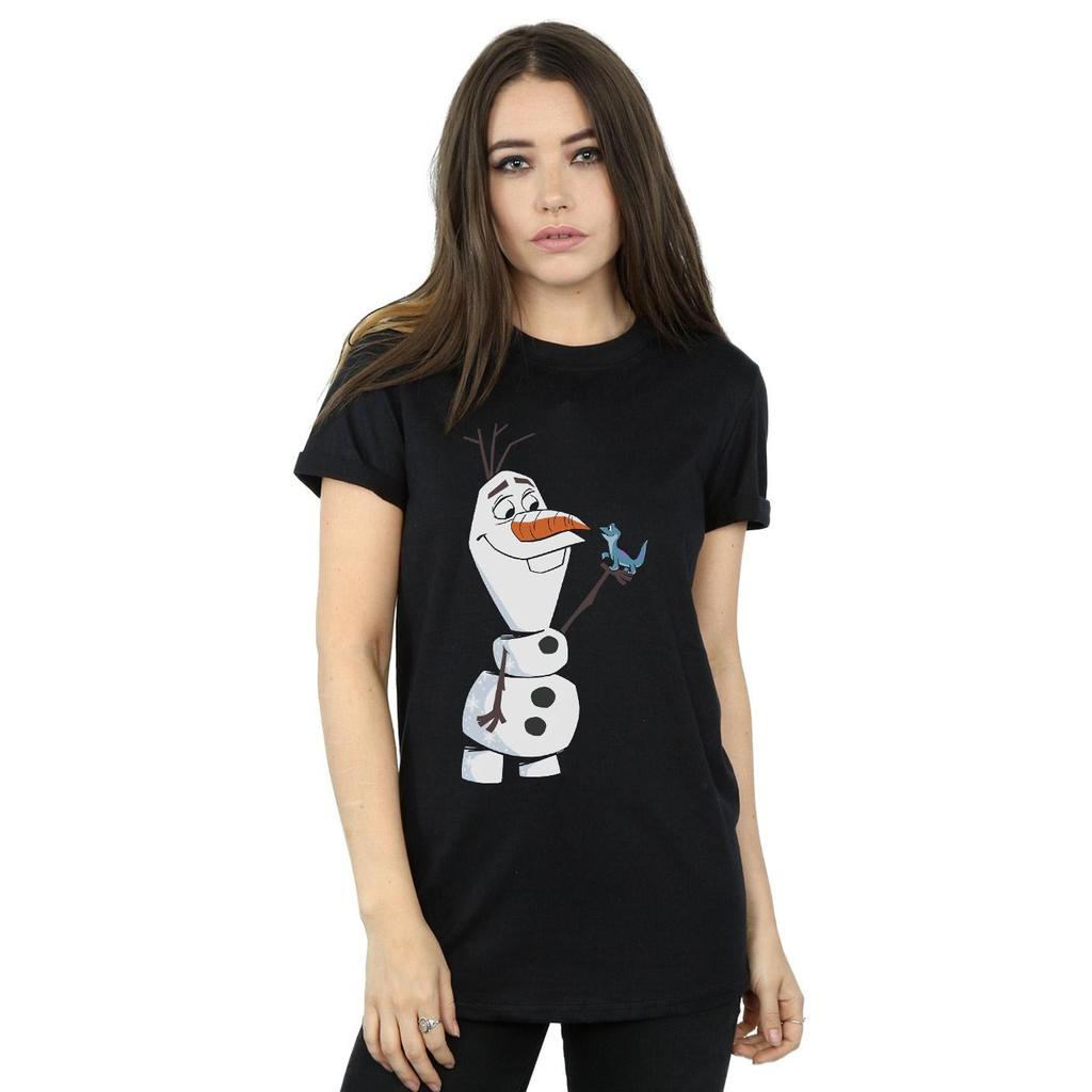Disney Womens/Ladies Frozen 2 Olaf And Salamander Cotton Boyfriend T-Shirt