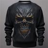 Halloween Pullover Sweatshirt For Men Skull Graphic Print Long Sleeve Tops Oversized Pullover Casual Streetwear Man Sweatshirts