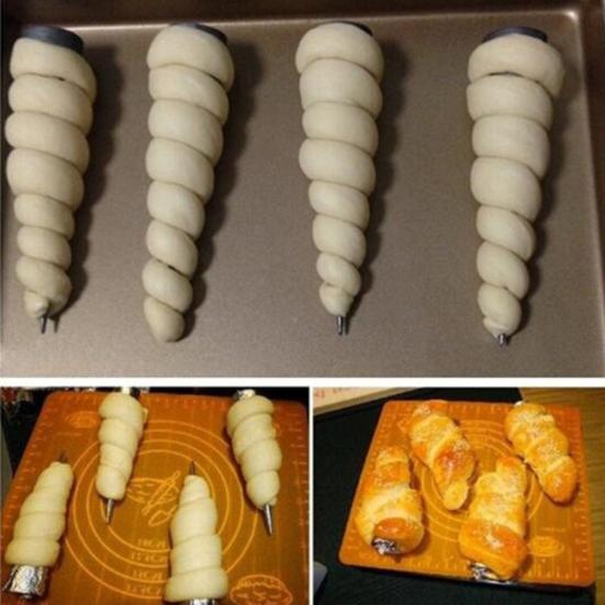 3 шт./компл. конусная форма из нержавеющей стали, круассаны, ролл, хлеб, спиральный инструмент для выпечки