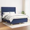 Maison Exclusive - Sommier à lattes de lit avec matelas Bleu 140x200 cm Tissu