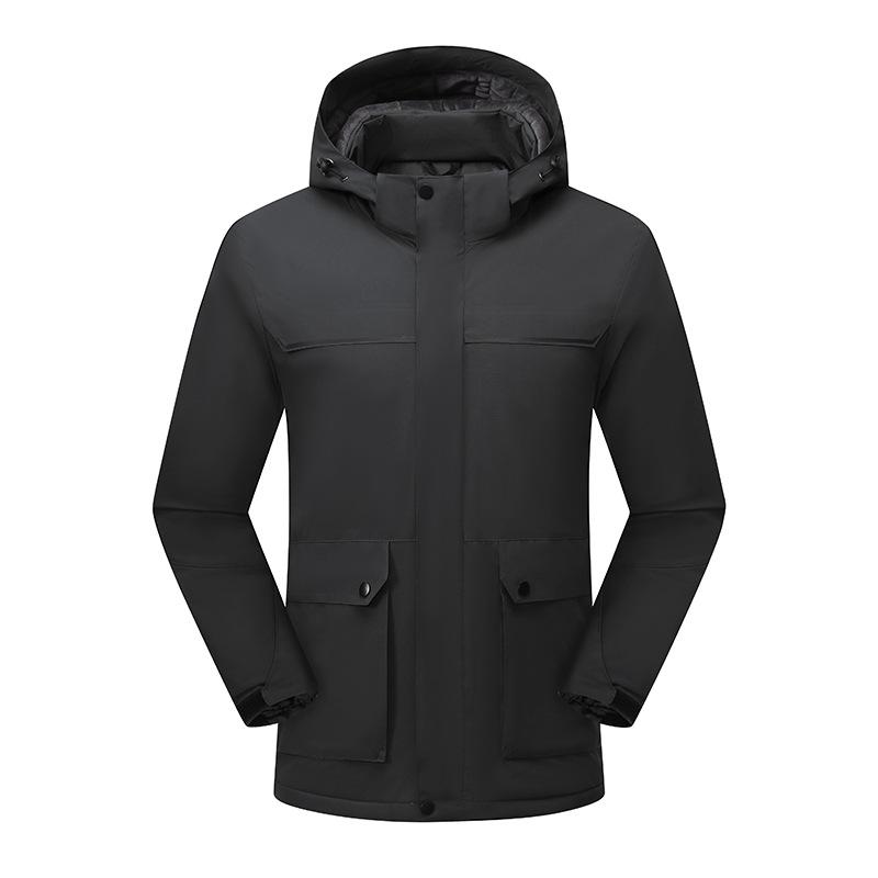 Outdoor Integrated Fleece Waterproof and Windproof Jacket for Men and Women, Warm and Thickened Jacket, Overalls
