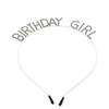 Zinc Zinc Alloy Queen Letter Happy Birthday Headband Female Jewelry Korean Style Hair Hoop Rhinestone Crown