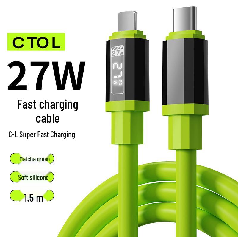 Кабель Type-C для быстрой зарядки 240 Вт с дисплеем реального времени для Apple 15/16, Huawei и Android