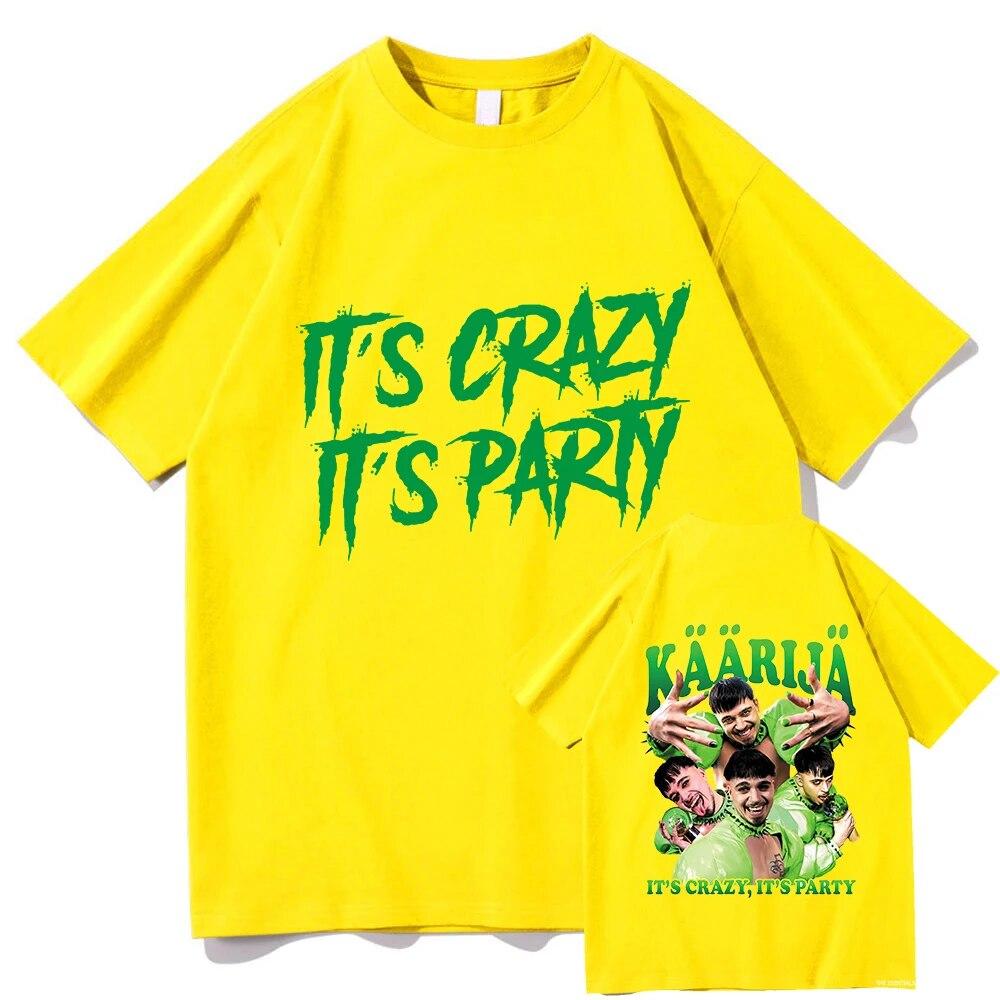 Футболки Käärijä It's Crazy It's Party в стиле ретро Kaarija, унисекс/женская толстовка с рисунком, винтажная забавная летняя хлопковая футболка, футболка унисекс