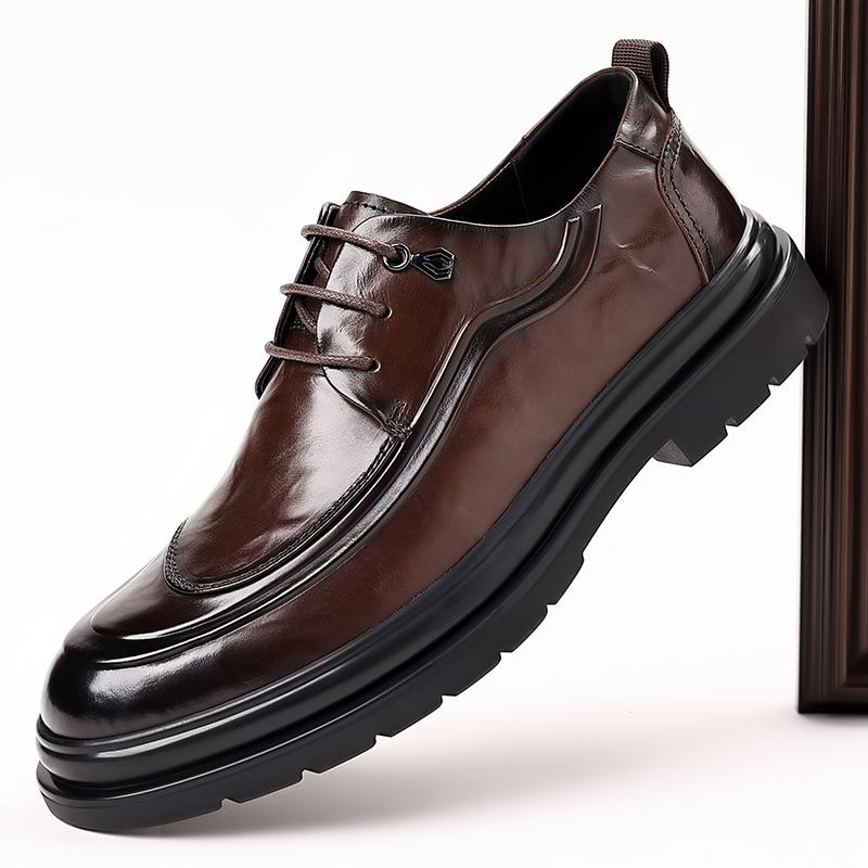 Luxury Brand Mens Black Casual Shoes Genuine Leather Business Office Oxford Shoes Antiskid Wear-Resistant Sneakers Tennis Shoe