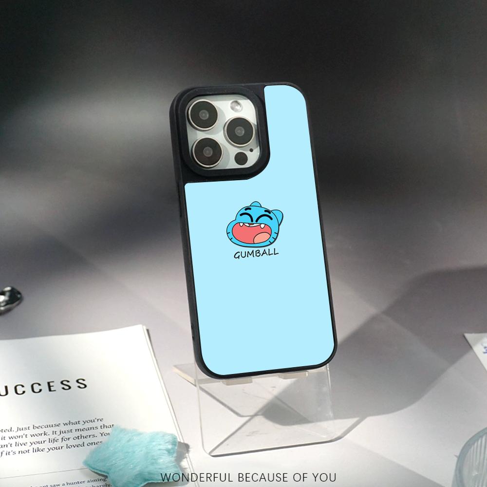 Мультяшный Гамбол милый дизайн плаката Чехол для телефона для iPhone 17 16 e 15 14 13 12 Pro Max Овечья кожа Серебристый край Защитный чехол