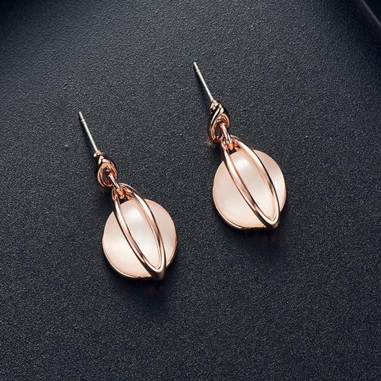 Мода женщин круглый искусственный драгоценный камень кулон ожерелье серьги серьги комплект ювелирных изделий