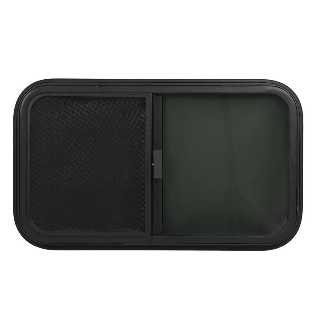 Замена окна на колесах с круглыми углами и сеткой от насекомых для строительной машины с прицепом и кемпером