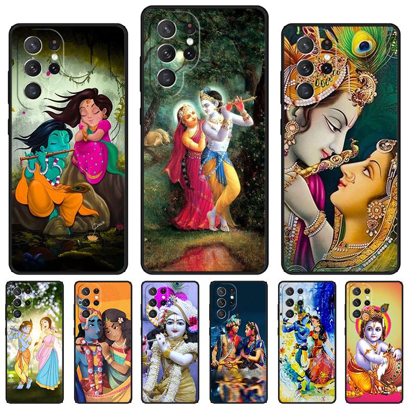 Чехол для телефона Lord Krishna Radha Для Samsung Galaxy S24 S25 S23 S22 Ultra Note 10 20 Plus S20 S21 FE Cover