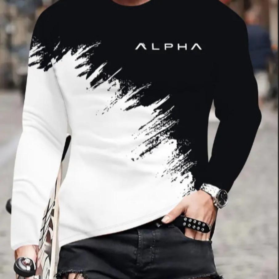 Женская футболка с круглым вырезом, длинным рукавом и 3D-принтом