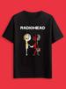 Mens Womens Radiohead Graphic T-Shirt Black Casual Summer T-Shirt Art Print Cotton Tops Crew Neck Short Sleeves Plus Size Loose