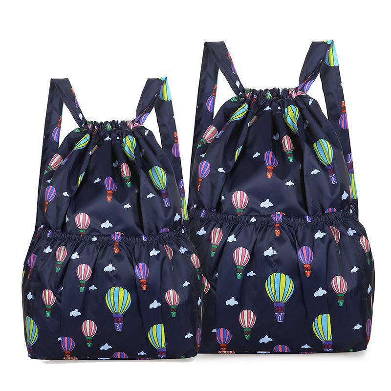 Женский складной рюкзак большой вместимости с завязками - легкая сумка для путешествий и покупок на открытом воздухе