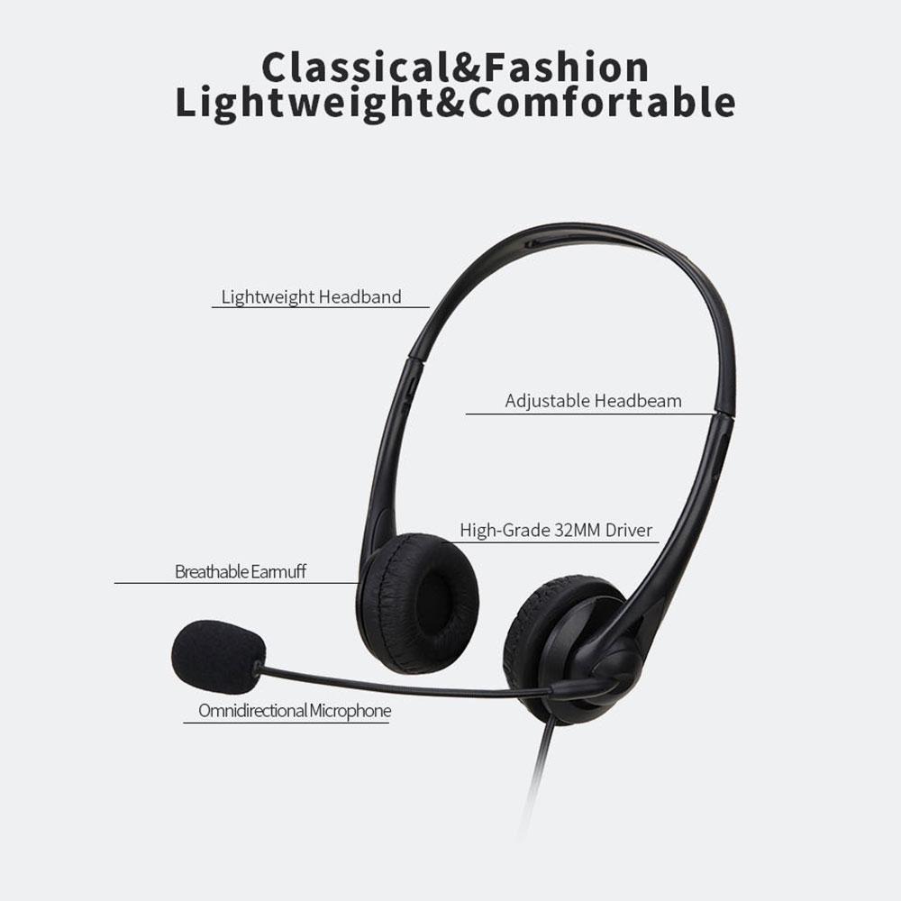 Проводные наушники 3,5 мм, универсальная USB-гарнитура для планшета с микрофоном с шумоподавлением для ПК, ноутбука, компьютера, видеообучения