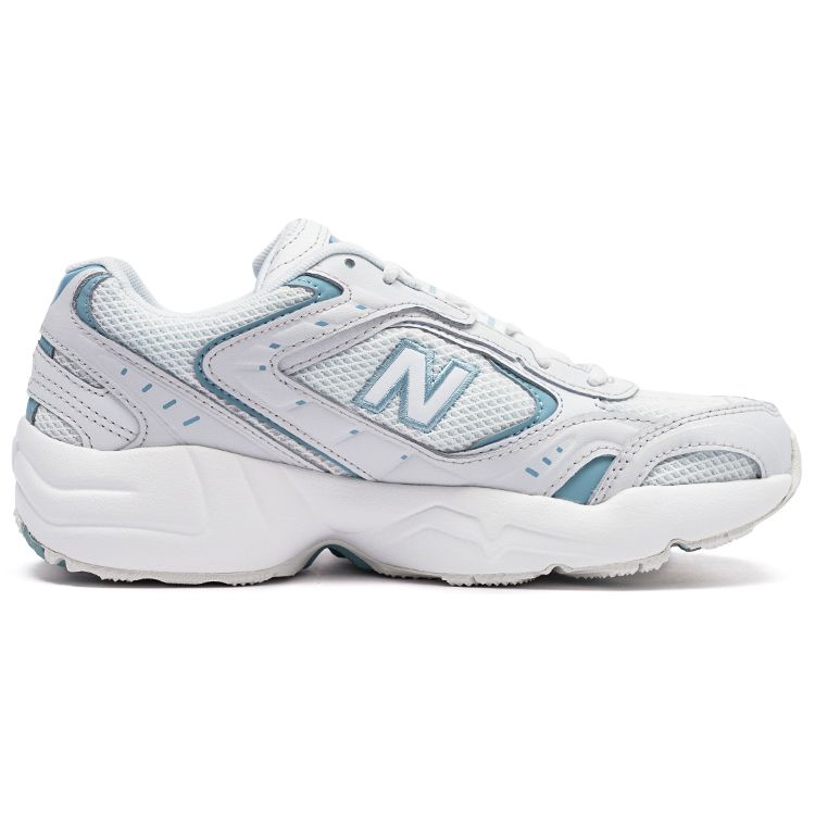 New Balance NB 452 Удобные Универсальные Кроссовки Низкие из Сетки и Синтетической Кожи на Шнуровке Женские кроссовки Белый Синий WX452WO