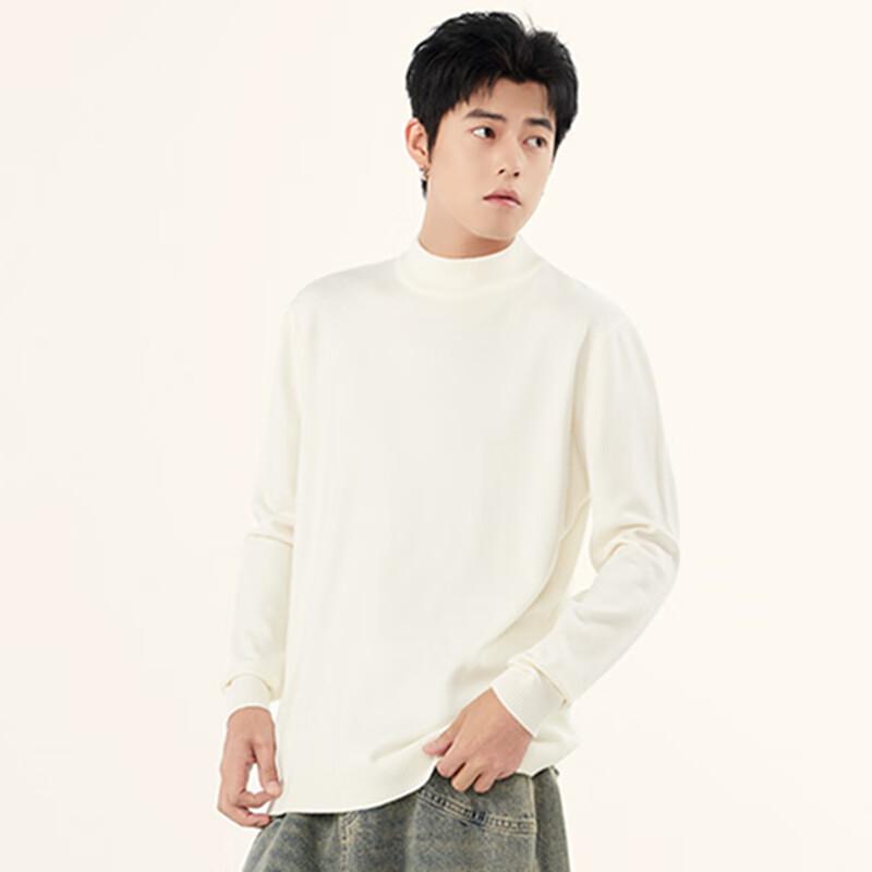 MINISO Men's Fleece Lined Semi-High Collar Sweater