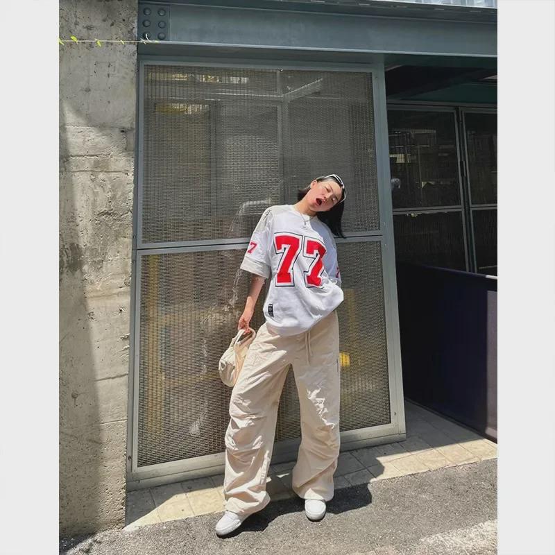 Мужская футболка в стиле ретро хоккей с шайбой — европейское и американское влияние, короткий рукав, уличная одежда, повседневная спортивная одежда