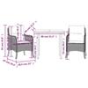 VidaXL Ensemble à Manger de Jardin avec Coussins 3 pcs, Table et Chaises de Patio, Meubles d'Extérieur Terrasse, Moderne, 3211913