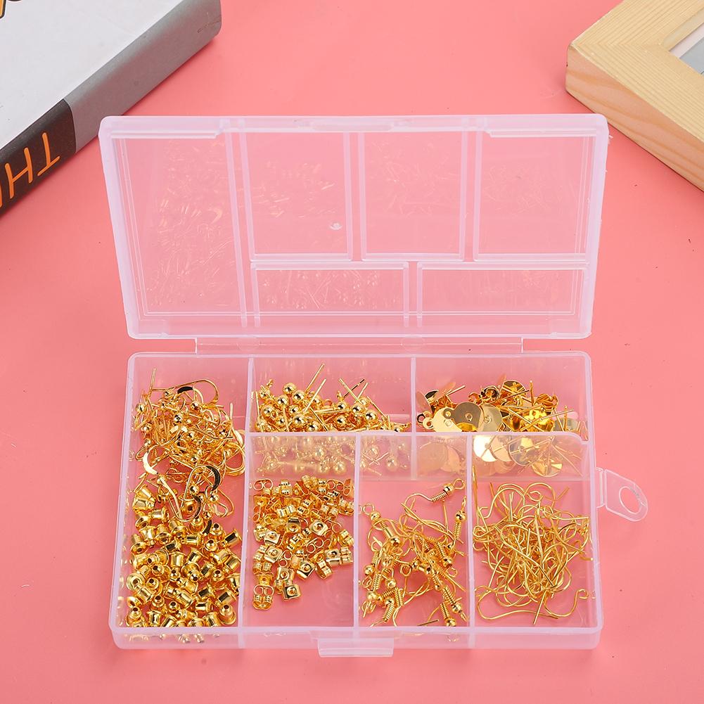 Набор для изготовления серег Круглые бусины Пуссеты Швензы Крючки для серег Набор ювелирной фурнитуры Золотой