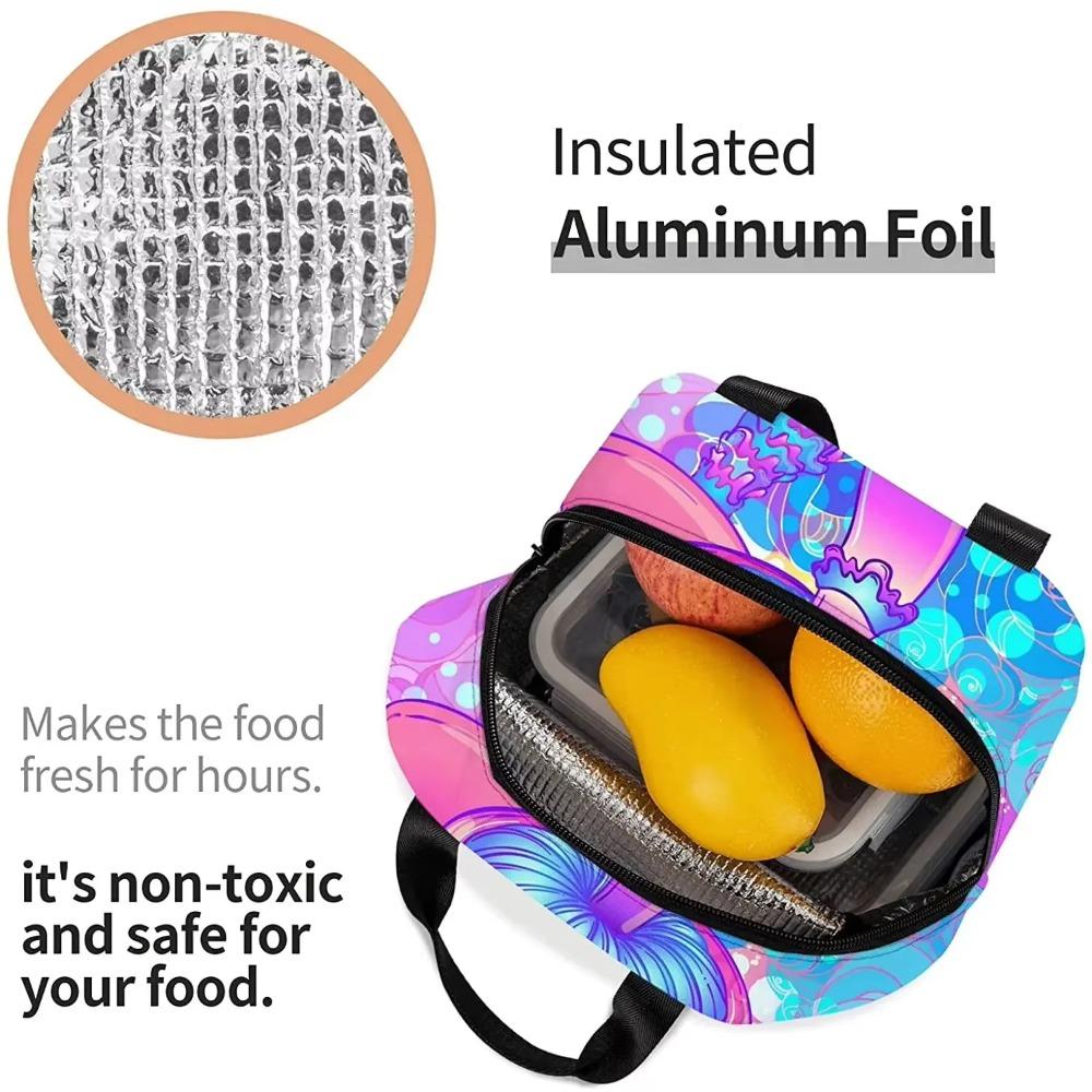 Сумка для ланча для женщин Грибы Священный Трип Психоделический Хиппи Цветной Изолированный Ланч-бокс Холодильник Сумка для Работы Школы