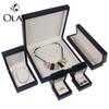 Customized Design Wooden Wedding Proposal Gift Ring Chain Black Jewelry Storage Box Packaging