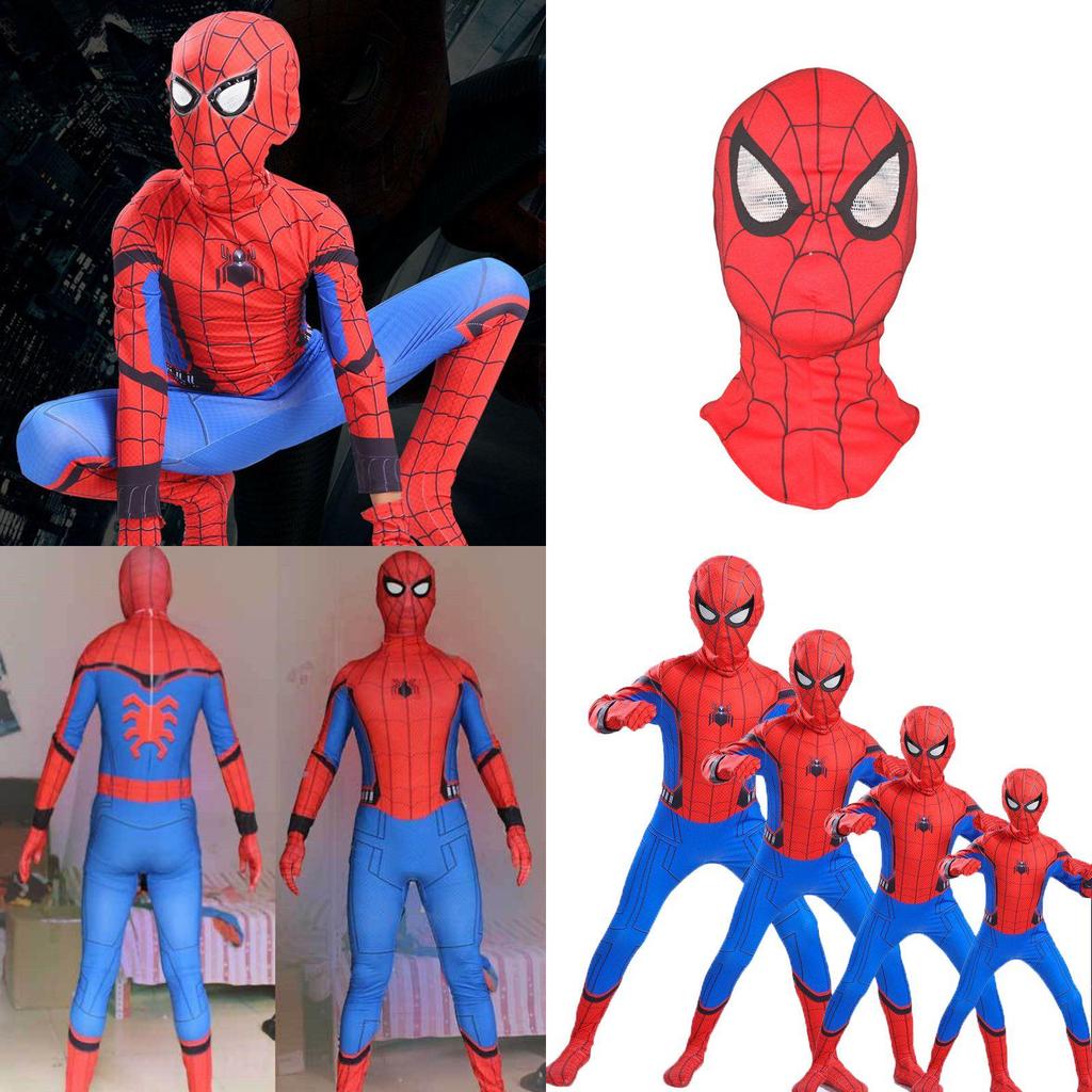 Высококачественный прочный костюм Человека-паука для возвращения домой, облегающий костюм для детей и взрослых