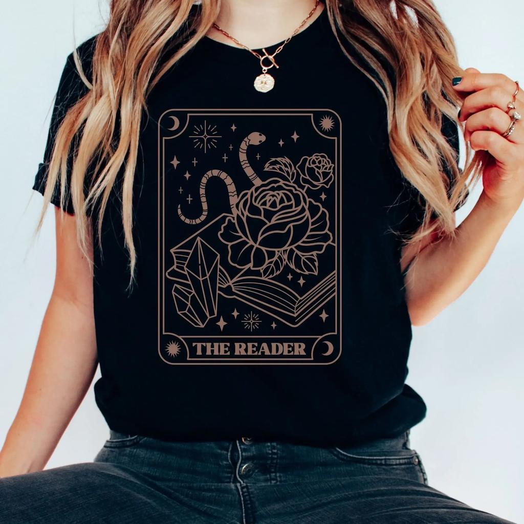 Boho Book Reader Bookish Book Club Print Clothing Women T Shirt Aesthetics Graphic White Short Sleeve Polyester Women's T Shirt