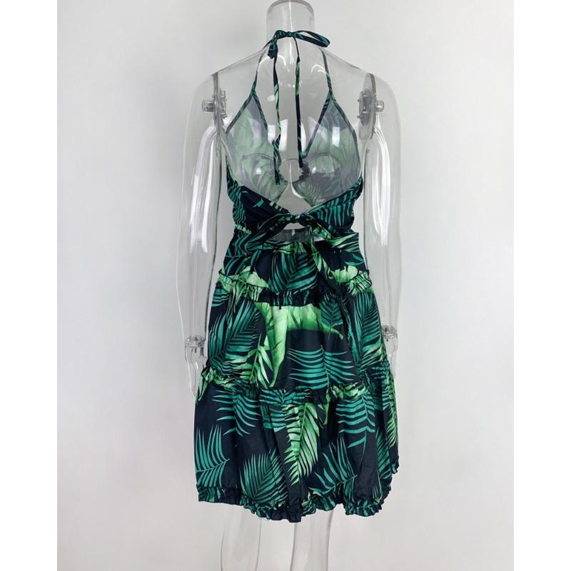 Women's Summer Sexy Hollow Hanging Neck V-Neck Cake Dresses