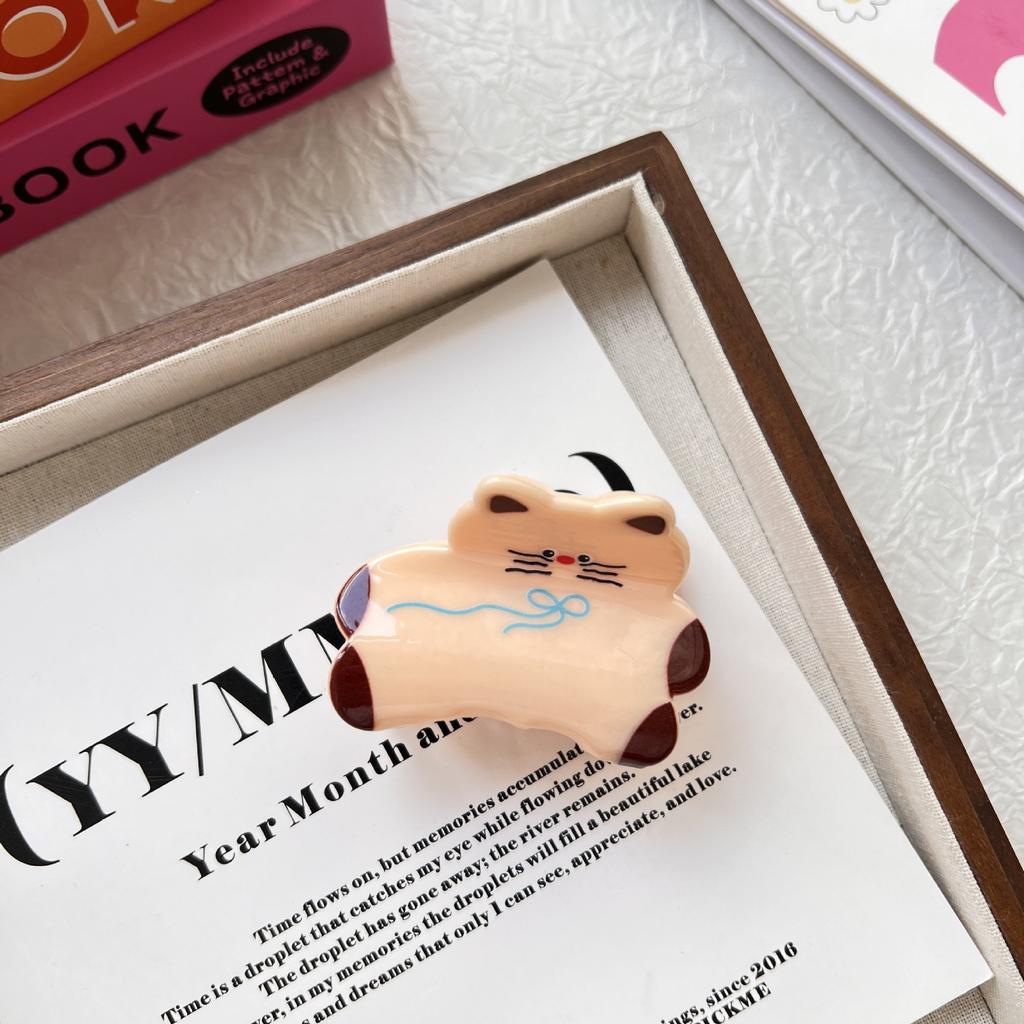 Корейский стиль Клетчатая заколка для собак Краб Щенок Пятнистая заколка для кошек Маленькая заколка для акулы Аксессуары для волос