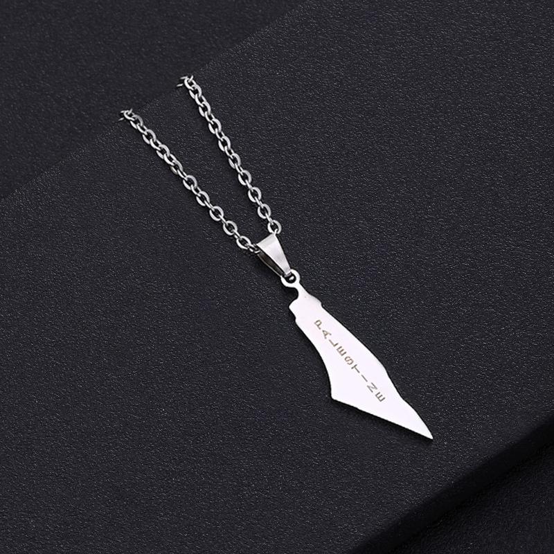 Стильное геометрическое ожерелье-подвеска в виде карты из нержавеющей стали для женщин Израиль и Палестина