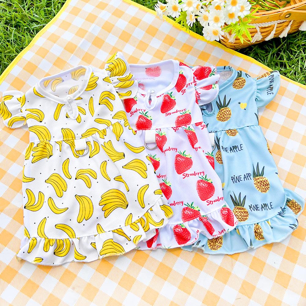 Breathable Puppy Printing Vest Cotton Pet Clothes Cute Dog Dress  Summer