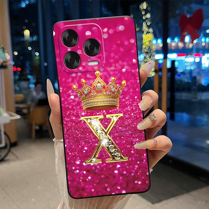 Чехол для ZTE Blade V70 Vita/Nubia V70 Дизайн Мягкий Силикон Черный Чехол Ударопрочный Красивый Модный Корона Буква Узор Оболочка