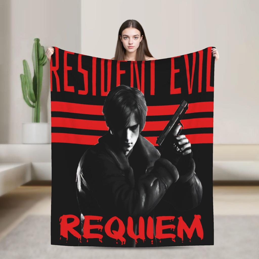 Леон Кеннеди Реквием Resident Evil 9 Реквием Плед Теплый Плюшевый Плед Для Мальчика Девочки Спальни Фланелевая Постельная Покрывало Покрывало На Кровать