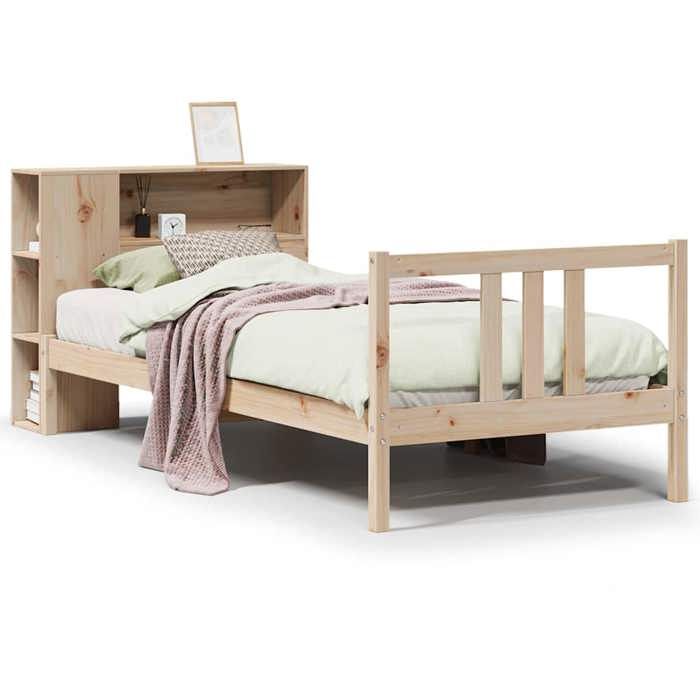 VidaXL Lit bibliothèque sans matelas 90x190 cm bois de pin massif 3322293