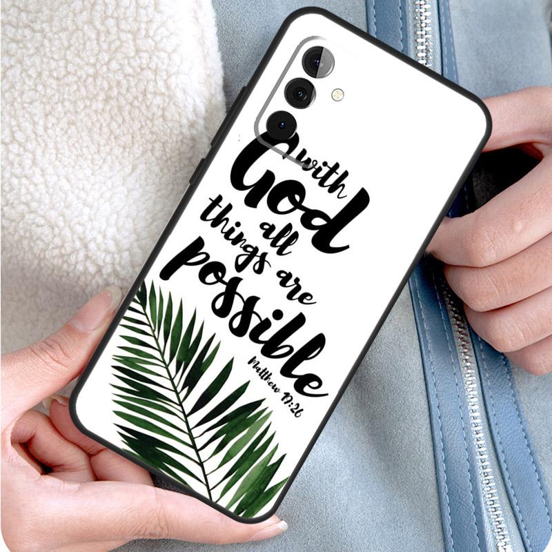Bible Qutoes Verse Belief God Jesus Phone Case For Samsung Galaxy A55 A35 A25 A15 A51 A71 A12 A32 A52 A13 A33 A53 A14 A34 A54