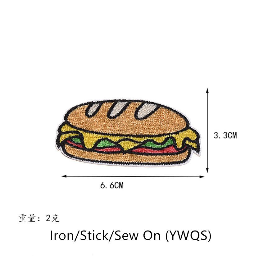 10 Pcs Stick Iron Food Embroidery Patches Embroidered Clothing Hat Bag Shoe Repair Material Phone Gift Box Decor DIY Accessory
