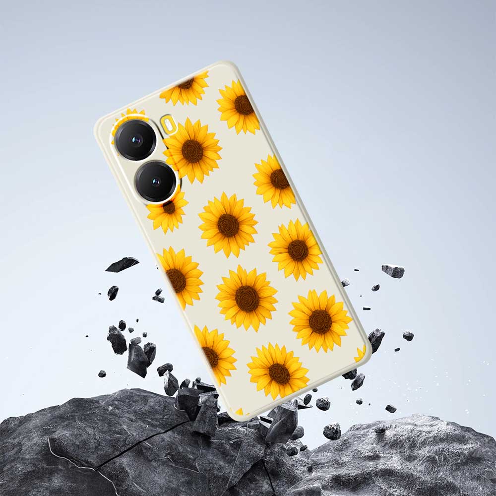 For Xiaomi Redmi Turbo 4 5G/Poco X7 Pro 5G Case Sunflowers Pattern Printing Straight Edge TPU Phone Back Cover