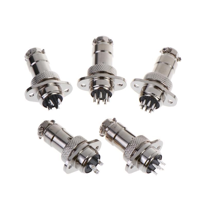 2Pcs Complete Plug Socket GX16 Square Flange 2 3 4 5 5 6 7 8 9 10 Male And Female Plug 16M Connector
