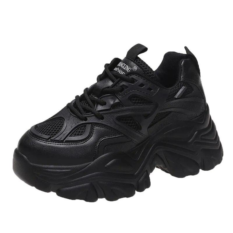 Women's Summer Platform Shoes Fashion Comfortable Lace-up Mesh Sneakers Women's All-match Walking Shoes Casual Shoes for Women