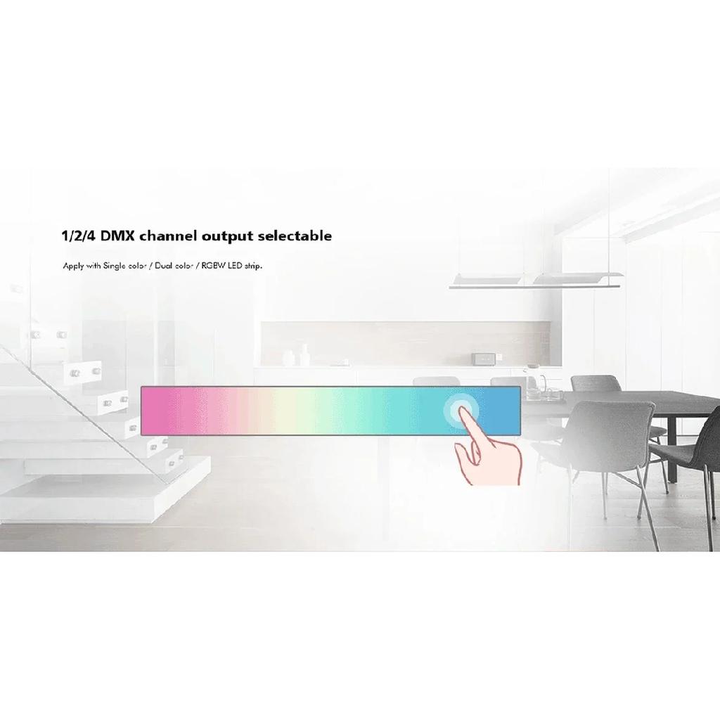D4-WPS/E/P/L/XE TD4-S/4S 12-48VDC Skydance DMX Decoder Numeric RGBW/Single Color/RGB Led Panel Din Rail/Multiple Dimmer Decoder