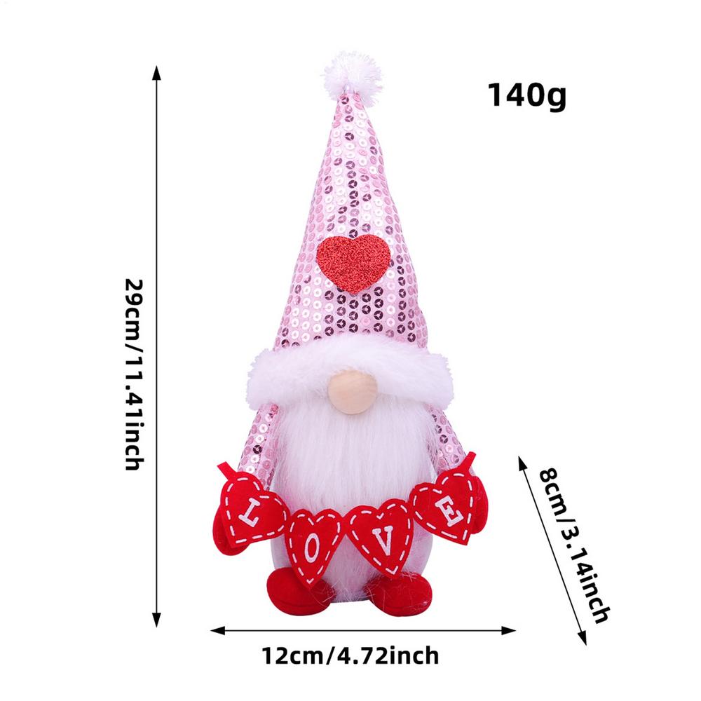 Valentine's Day Decorations Gnome Faceless Doll Ornaments Plush Knitted Love Faceless Dolls Holiday Party Surprise Gift Decor