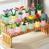 Flower Sunflower Building Blocks Bag Eternal Basket Bonsai Garden Romantic Bricks DIY Potted Plants Model Kids Kit Toy For Girl