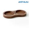 JUSTINLAU 51/53/58 мм Коврик для темперации кофе Подставка-станция Основа для кофейного порошка Подкладка для темпера Фильтр Экран Подставка из орехового дерева Кофейные инструменты