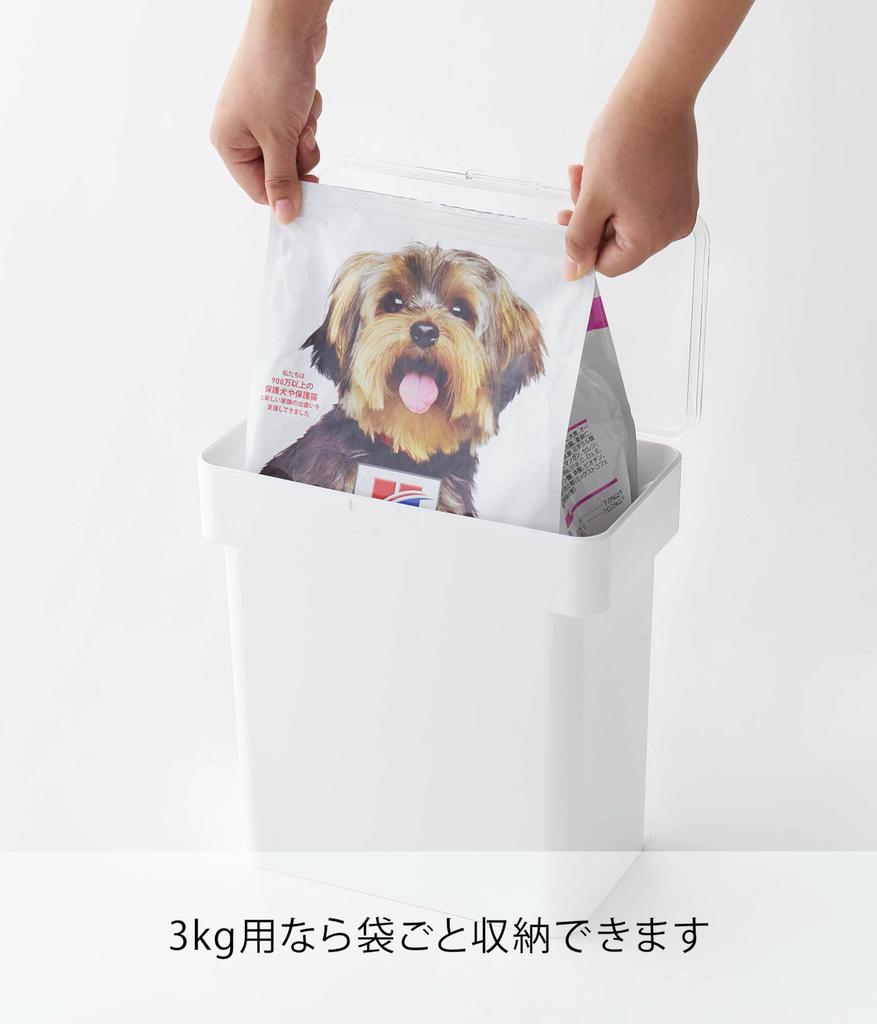 Yamazaki Jitsugyo герметичный мешок для хранения корма для домашних животных 3 кг с мерным стаканом, белая крышка W28 xx, контейнер для хранения корма Tower Food Stocker 5613, прибл.. Д16.5