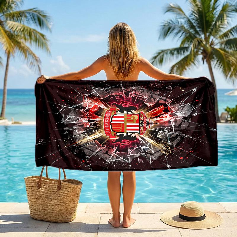 Sunderland Football Beach Towel Soft Microfiber Summer Towel Quick Dry Absorbent Towel for Beach Swimming Pool Travel