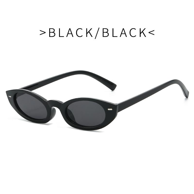 Retro Oval Cat-Eye Sunglasses – Vintage 90s Narrow Frame UV400 Fashion Eyewear for Women & Men