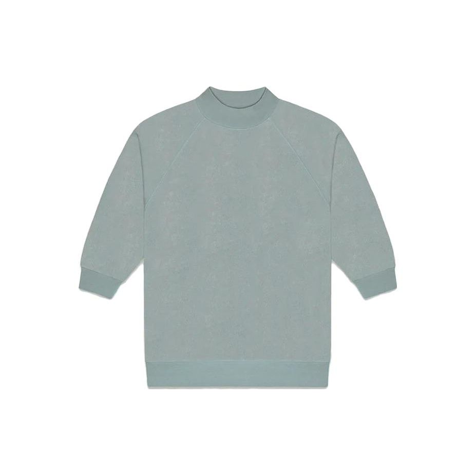 Fear of God Essentials Коллекция 2 Весна/Лето 23 Толстовка с 3/4 рукавом и воротником-стойкой из махровой ткани Женские топы Sycamore Mist-Blue FOG-SS23-350