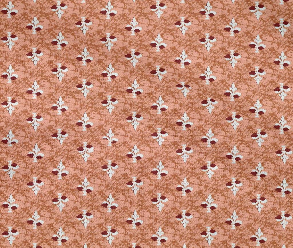 oneOone Cotton Flex Dark Peach Orange Fabric Leaves & Floral Block Sewing Craft Projects Fabric Prints By Yard 40 Inch